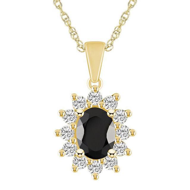 Alyson Layne 14k White Gold Oval Black Onyx & 5/8 Carat T.W. Diamond Pendant Necklace, Womens Product Image