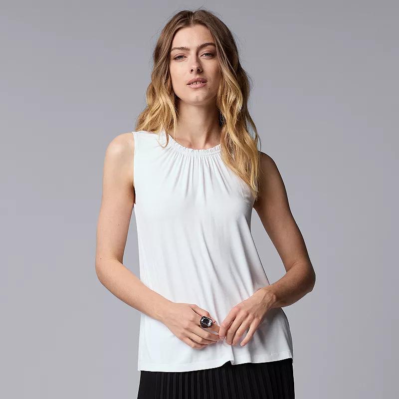 Womens Simply Vera Vera Wang Shirred Neck Tank Top Product Image