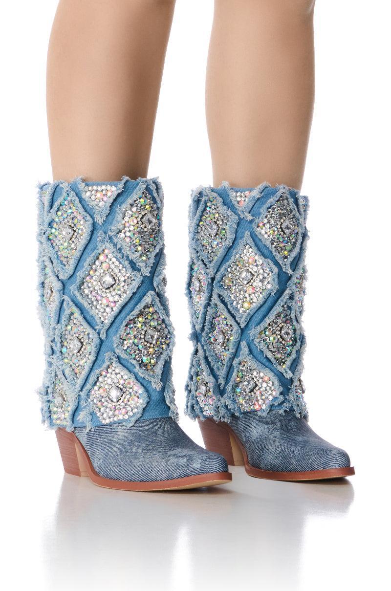 AZALEA WANG STAGECOACH EMBELLISHED WESTERN BOOTIE Product Image