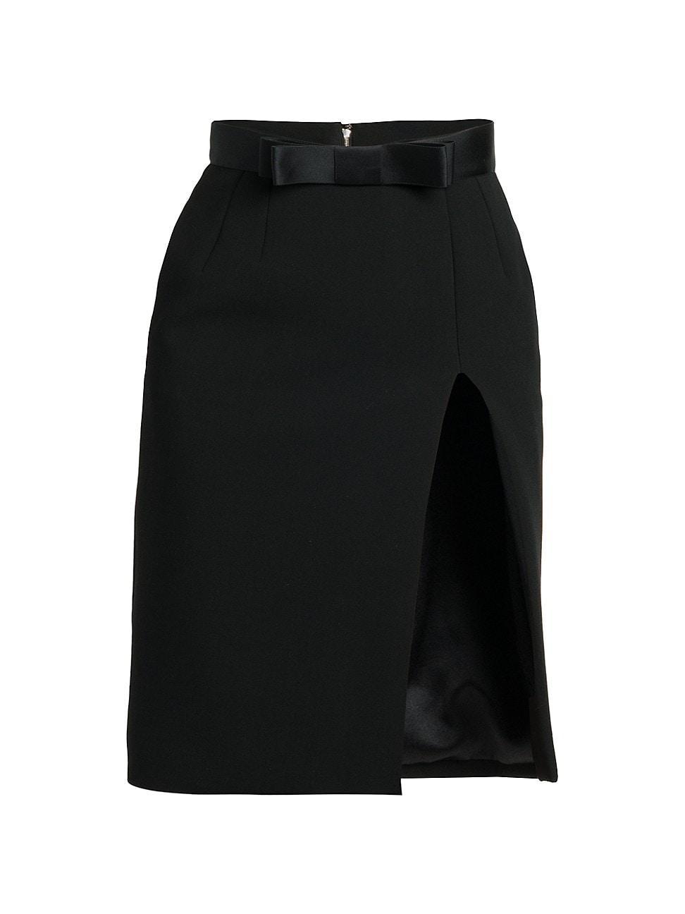 Dolce & Gabbana Bow Waist Wool Blend Pencil Skirt Product Image