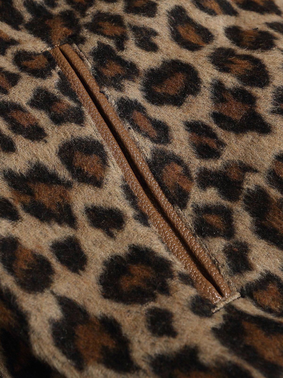 Aelfric Eden Leopard Print Faux Leather Jacket Product Image