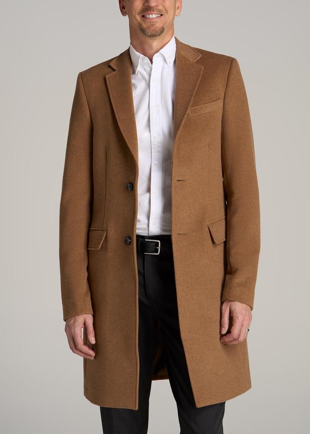 Wool Coat for Tall Men in Camel Male Product Image