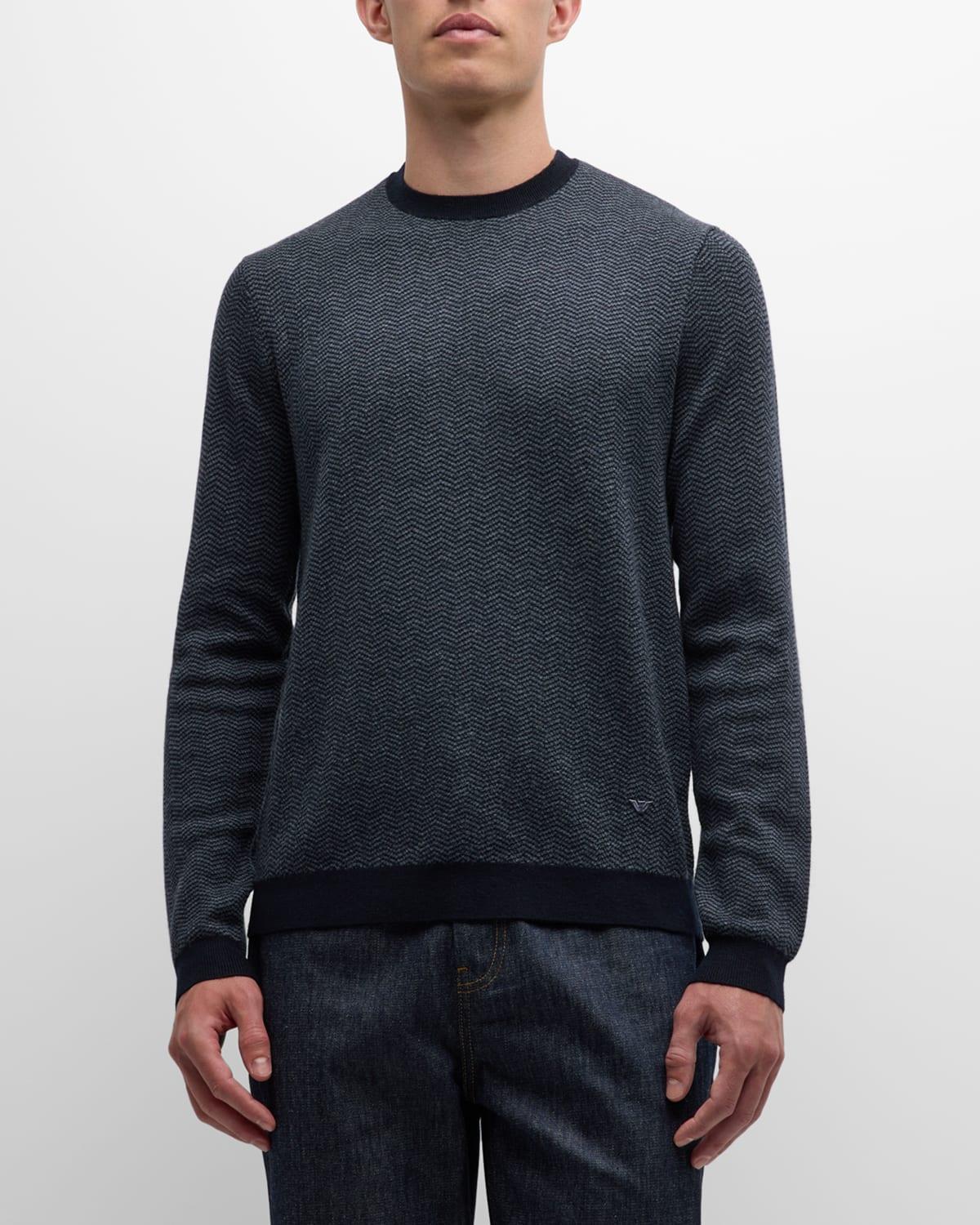 Mens Wool Knit Crewneck Sweater Product Image