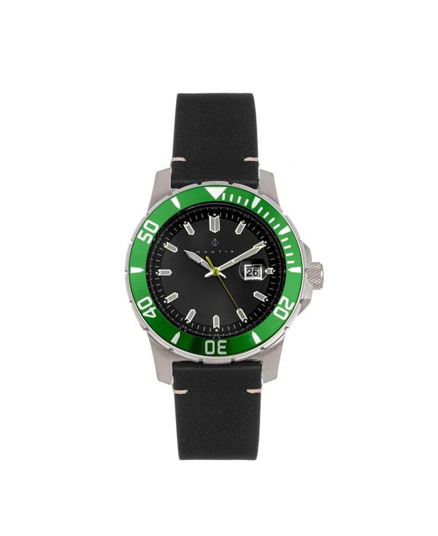 Nautis Men Dive Pro 200 Leather-Band Watch w/Date - Green - Green Product Image