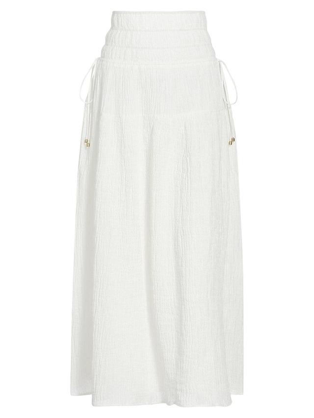 Womens Nora Smocked Crinkled Midi-Skirt Product Image