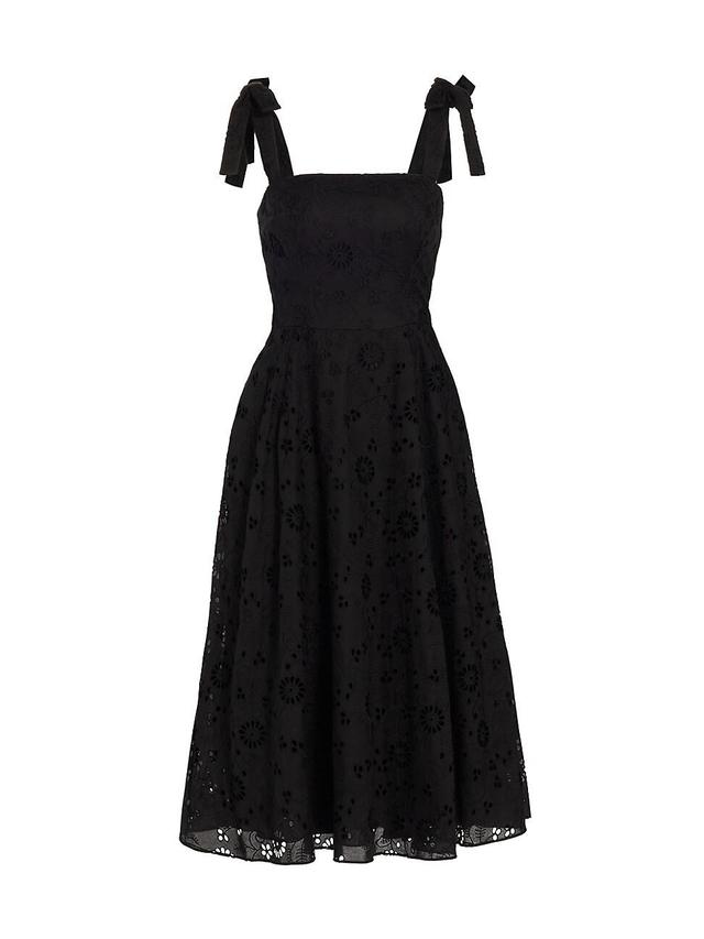 Womens Cotton Bow-Strap Midi-Dress Product Image