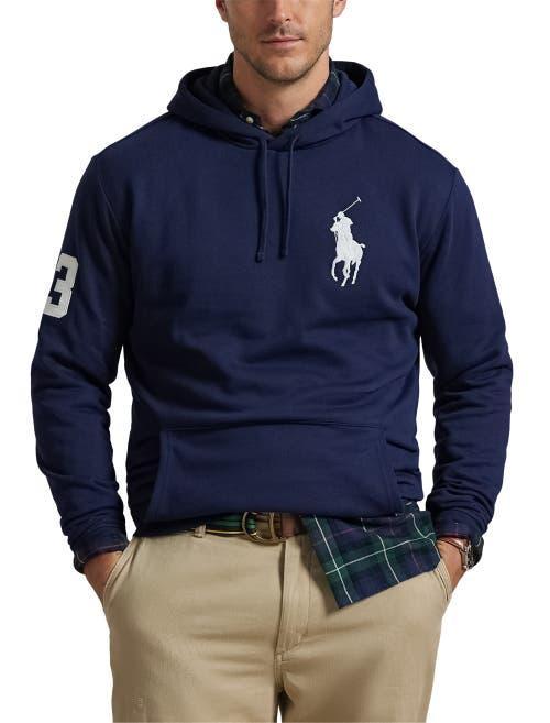 POLO RALPH LAUREN Men's Big & Tall Big Pony Fleece Hoodie In Navy Product Image