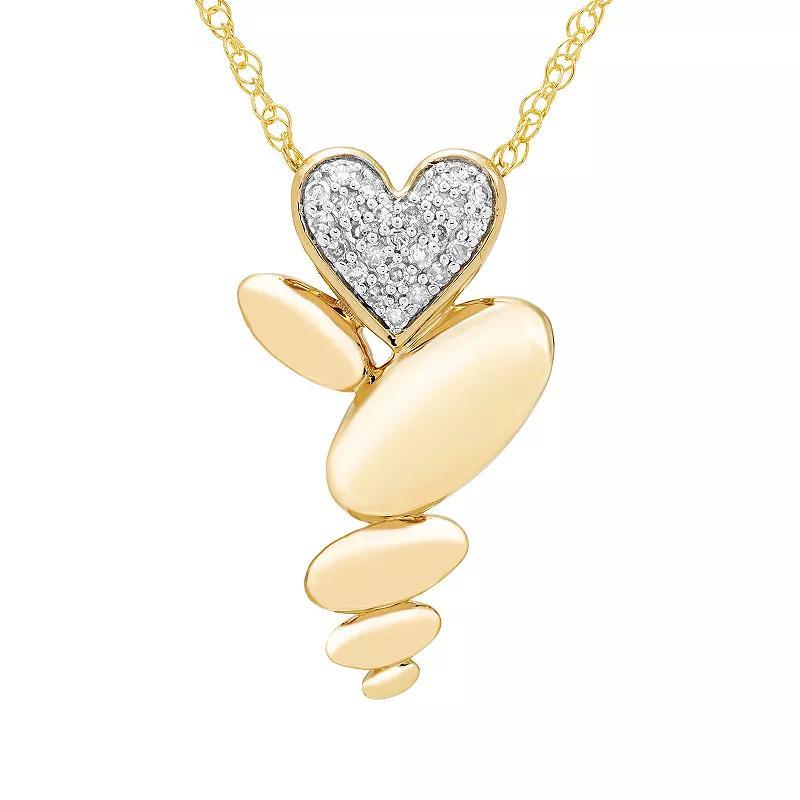 Boston Bay Diamonds 14k Gold Over Silver 1/8 Carat T.W. Diamond Heart Bubble Drip Pendant Necklace, Womens Gold Tone Product Image