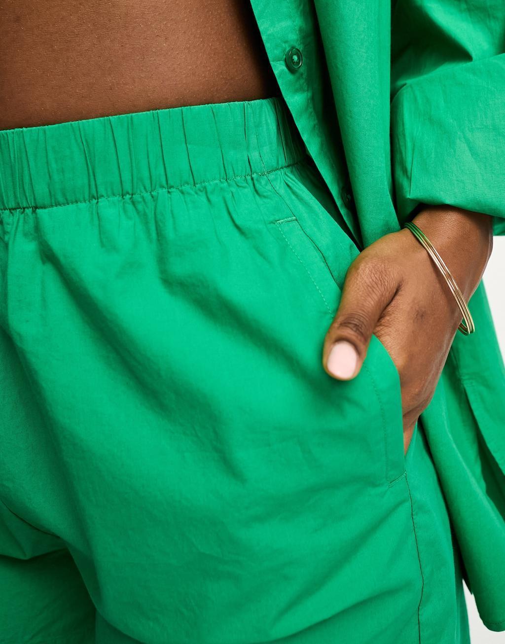 Lindex high rise beach shorts in green - part of a set Product Image