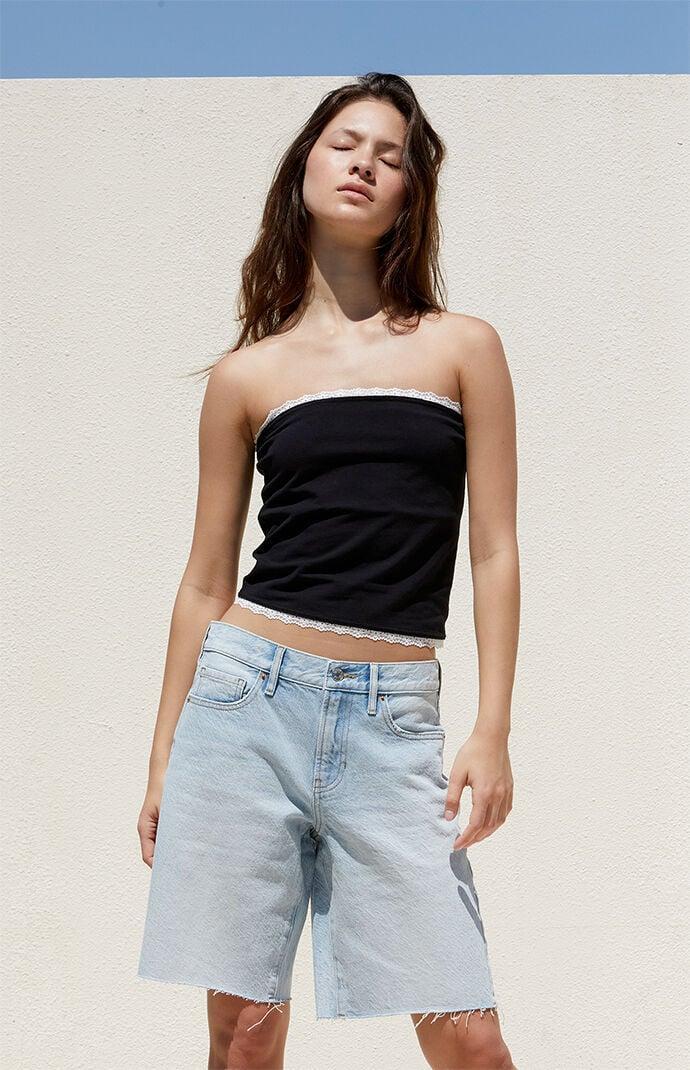 Women's Light Indigo Baggy Jorts Product Image