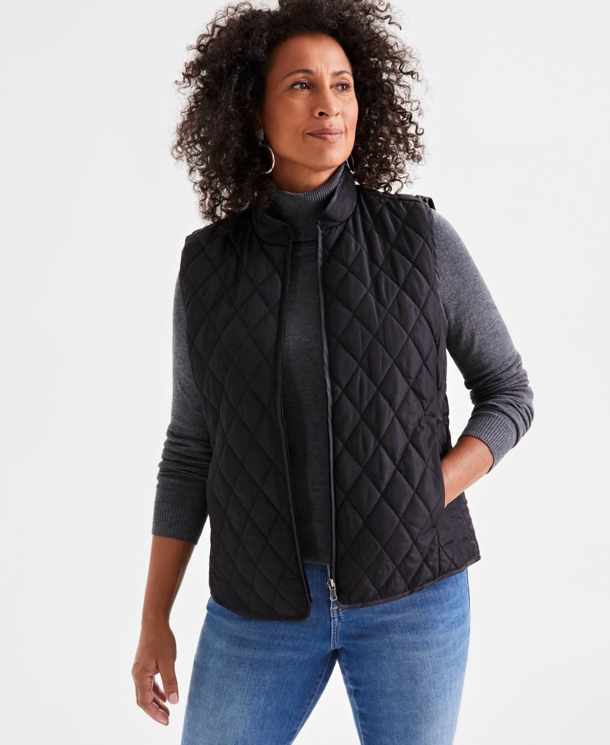 Style & Co Womens Quilted Mock-Neck Vest, Created for Macys Product Image