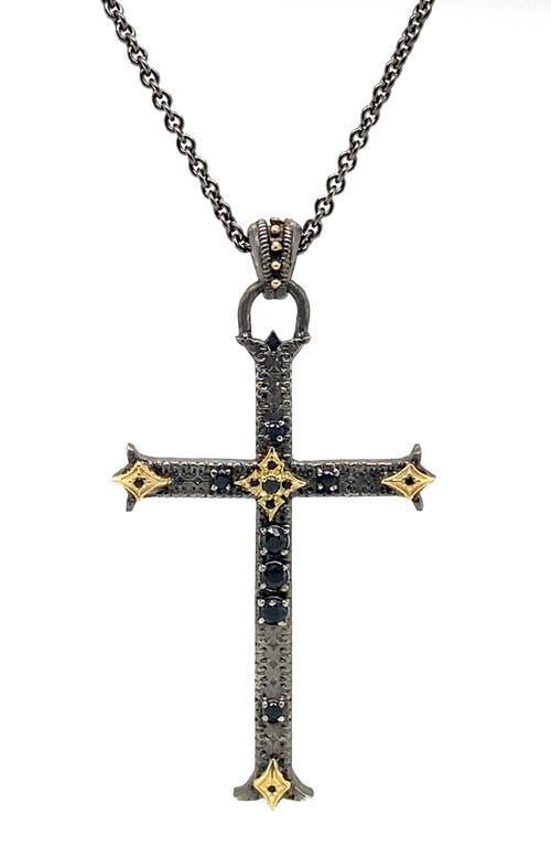 Mens Romero Blackened Crivelli Cross Pendant Product Image