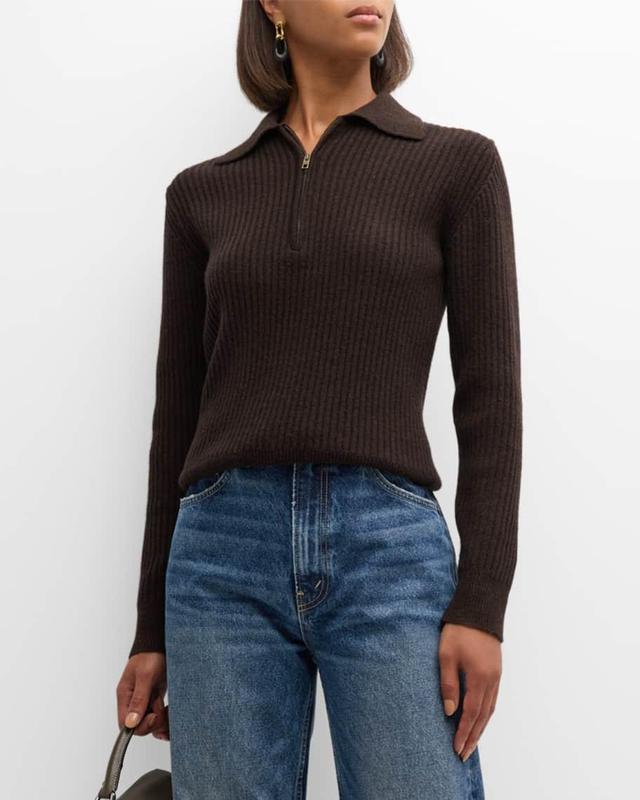 Braxton Zip-Front Polo Rib Sweater Product Image