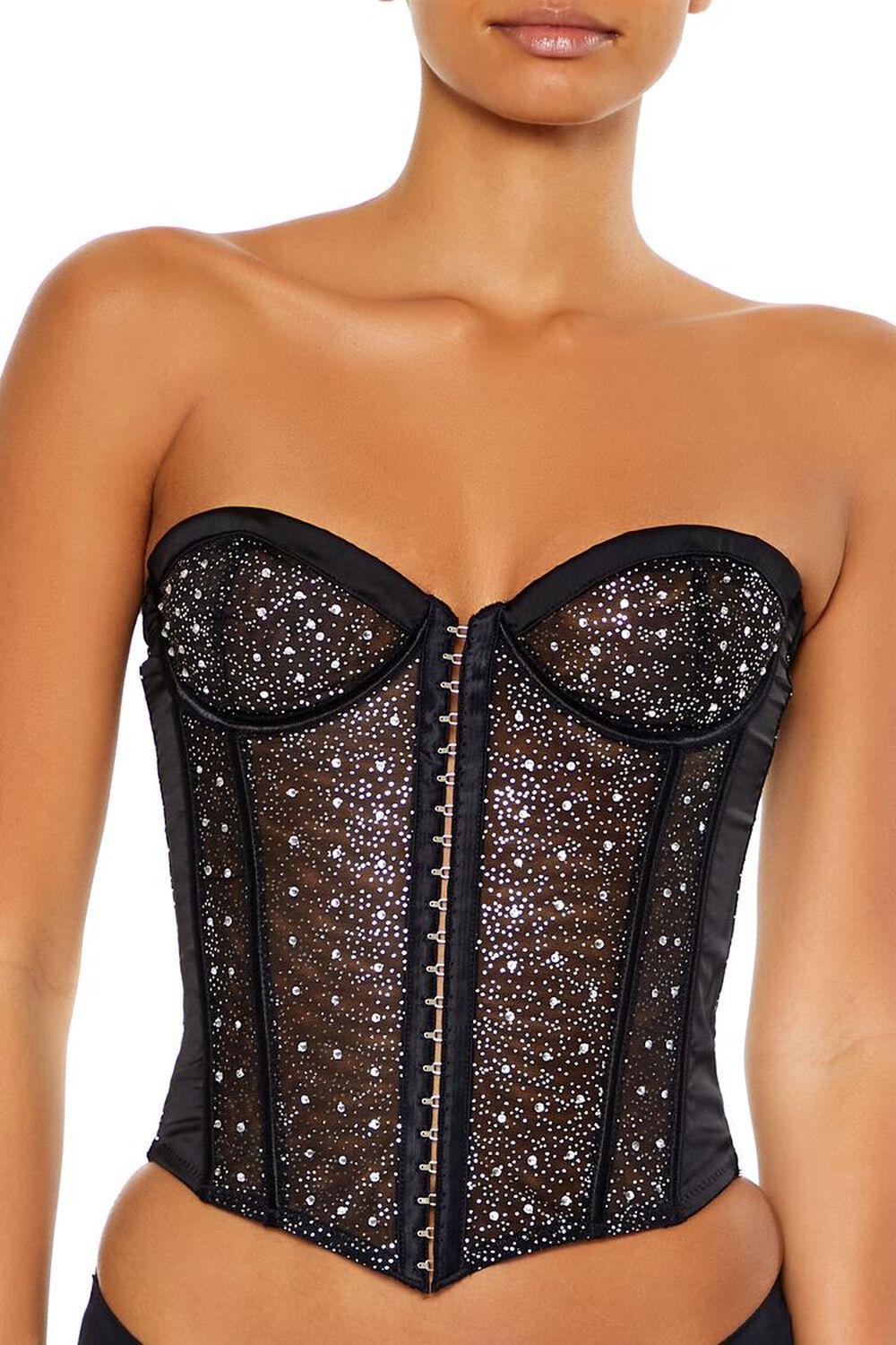 Rhinestone Lingerie Corset Tube Top | Forever 21 Product Image