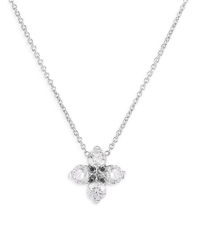 Womens Love In Verona 18K White Gold & Diamond Flower Pendant Necklace Product Image