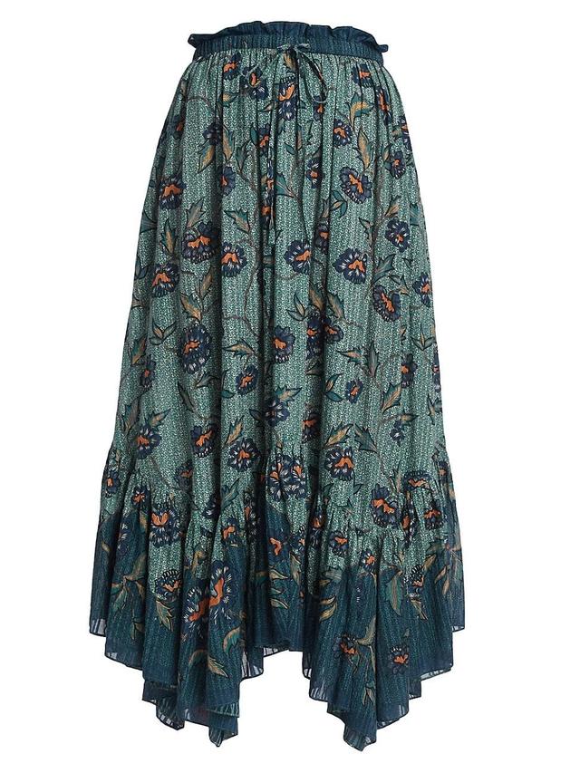 Womens Alice Floral Handkerchief-Hem Midi-Skirt Product Image