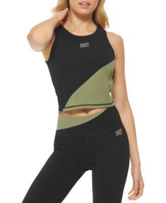 Dkny Womens Colorblocked Cropped Tank Top Product Image