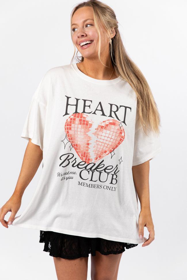 Heart Breaker Club Hyfve Off White Oversized Graphic Tee Product Image