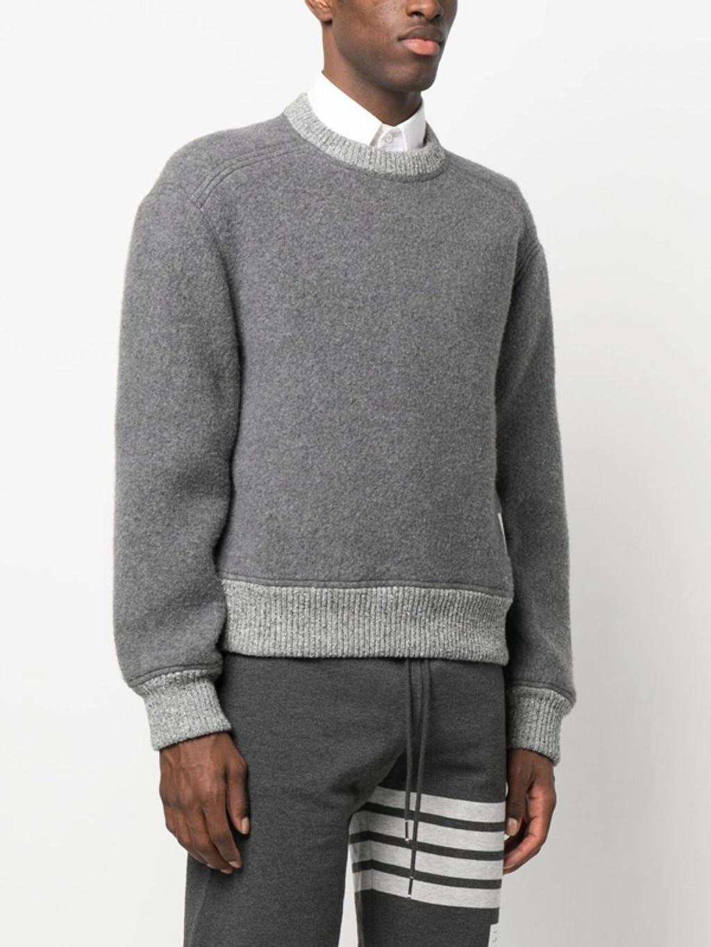 Logo-patch Crew Neck Jumper In Grey Product Image