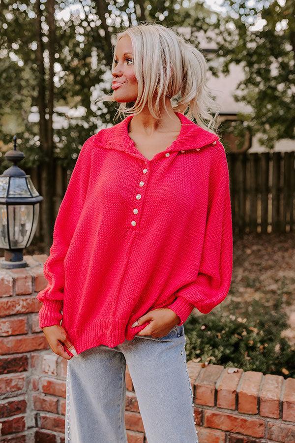 Apple Picking Pretty Knit Sweater In Bright Red Product Image