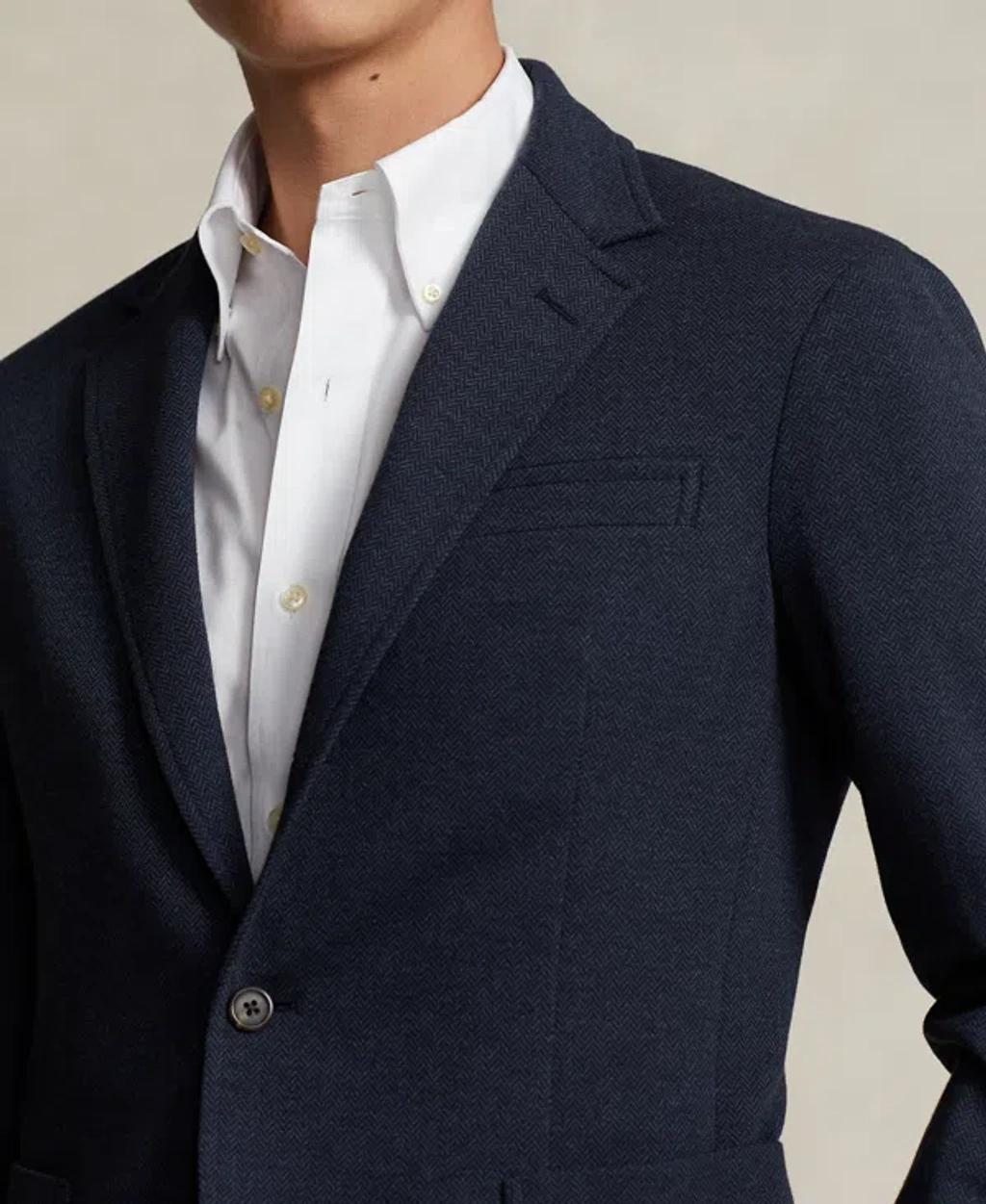 Men's Soft Herringbone Sport Coat In Navy,blue Product Image