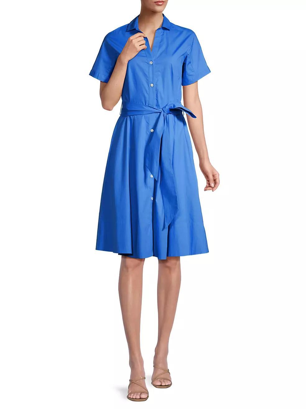 Poplin Belted Midi Shirtdress Product Image