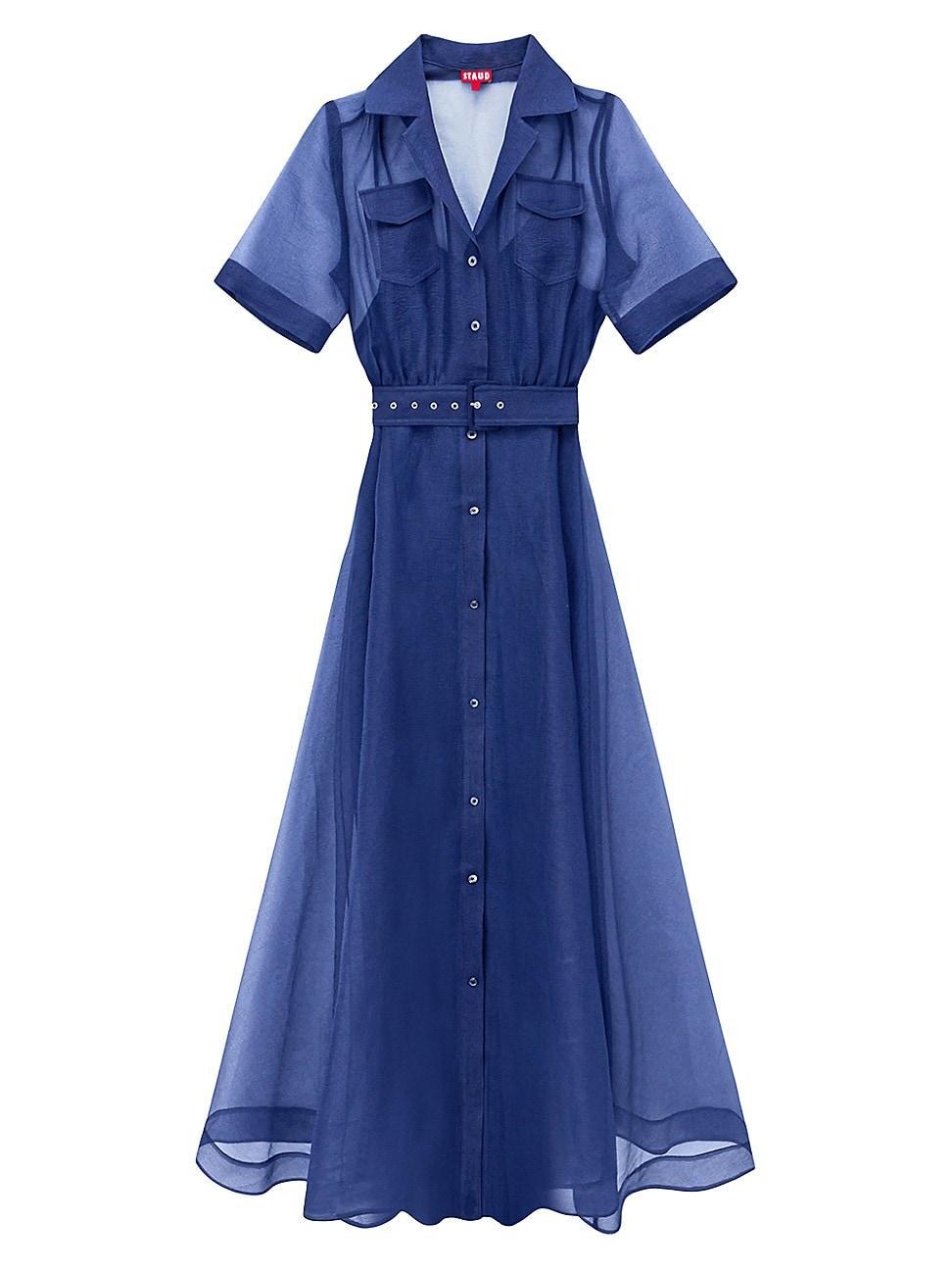 STAUD Millie Organza Maxi Shirtdress Product Image