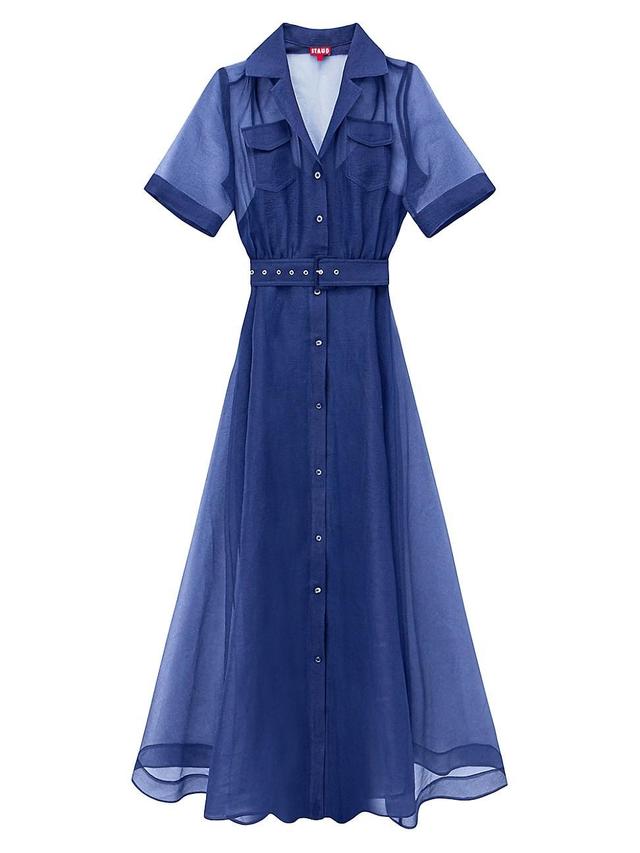 STAUD Millie Organza Maxi Shirtdress Product Image