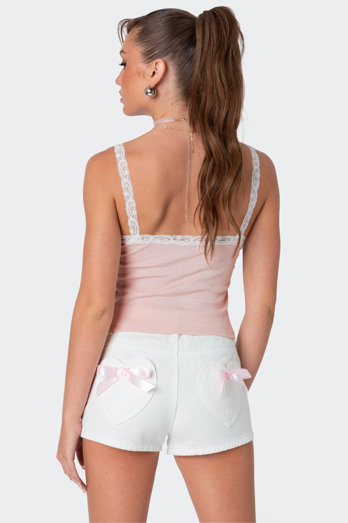 Amilia Lace Trim Tank Top Product Image