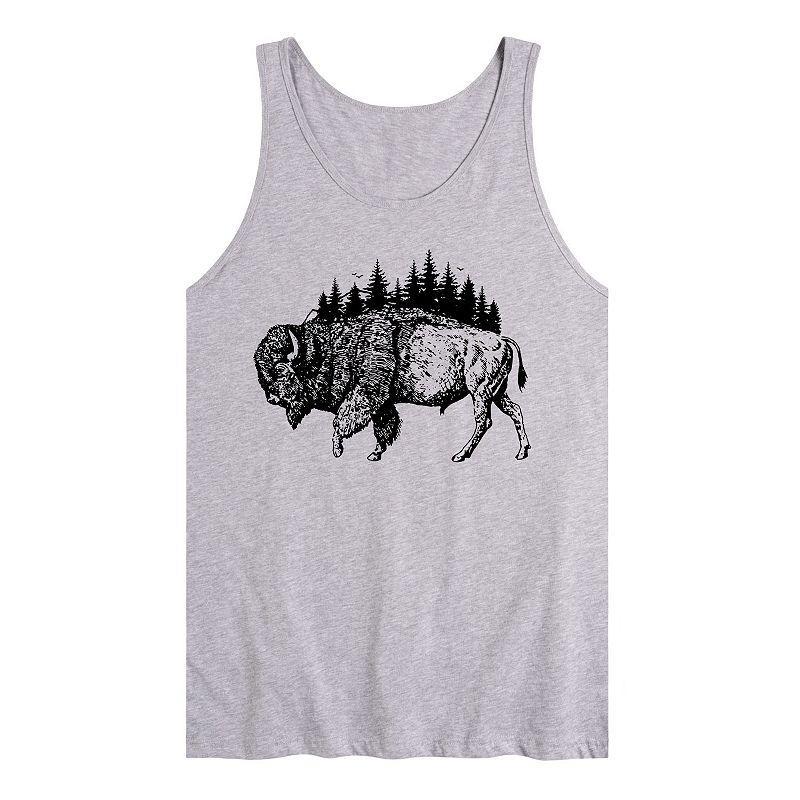 Mens Bison Mountain Tank Grey Product Image