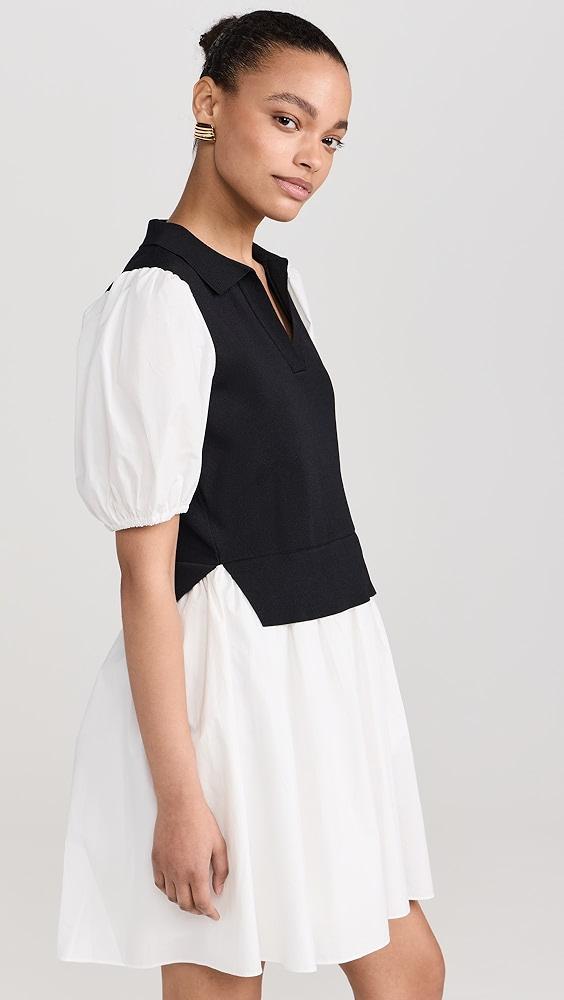 English Factory Knit Collared Poplin Mini Dress | Shopbop Product Image