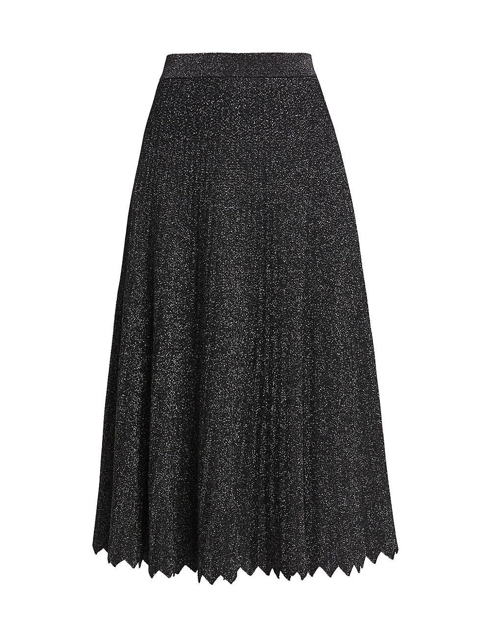 Womens The Rory Metallic Knit Midi-Skirt Product Image