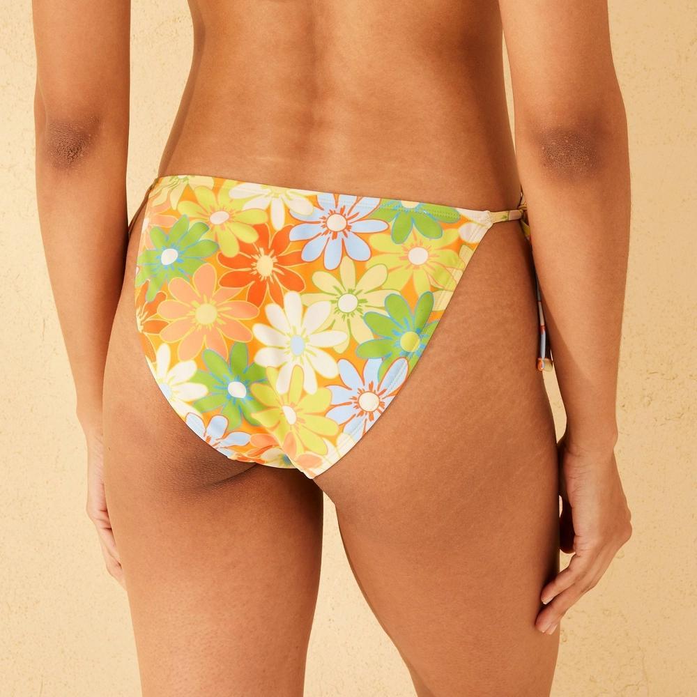 Women's Floral Print High Leg Cheeky Bikini Bottom - Wild Fable™ Yellow/Orange/Green Product Image