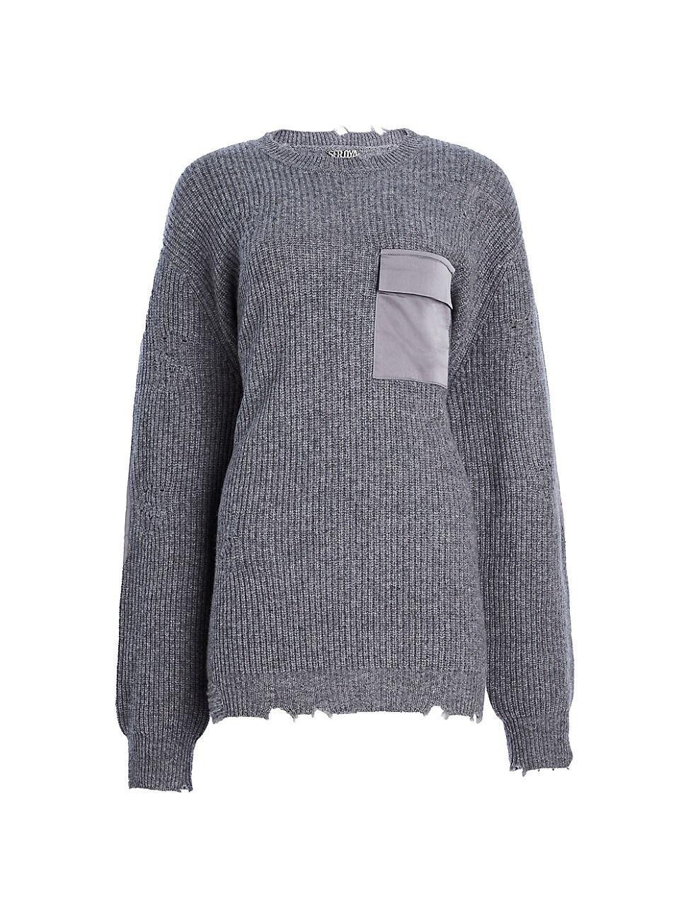 SER.O.YA Wool Devin Sweater in Grey. - size XXS (also in M, S, XS) Product Image
