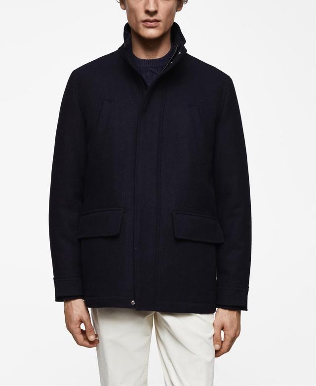 Mango Mens Pockets Detail Short Wool Coat Product Image