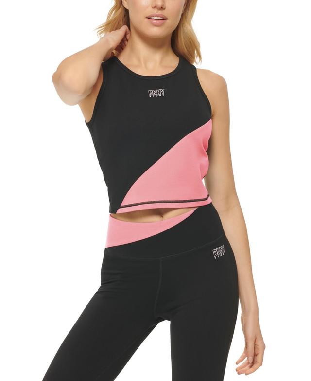 Dkny Womens Colorblocked Cropped Tank Top Product Image