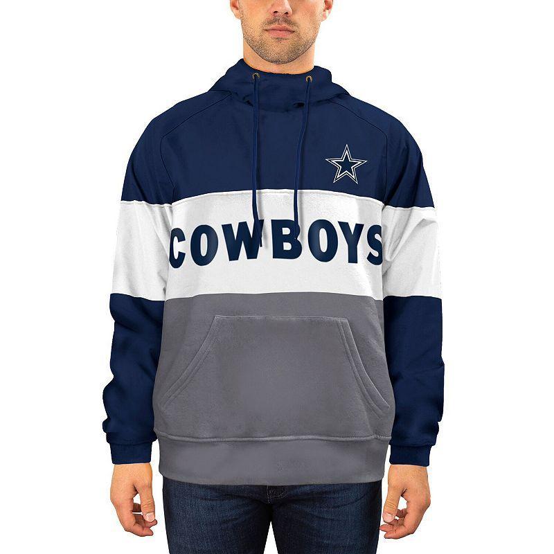 Men's New Era Navy/Gray Dallas Cowboys Fleece Star Pullover Hoodie Product Image