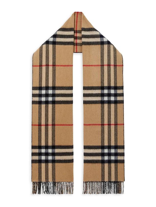 Womens Check Cashmere Scarf Product Image