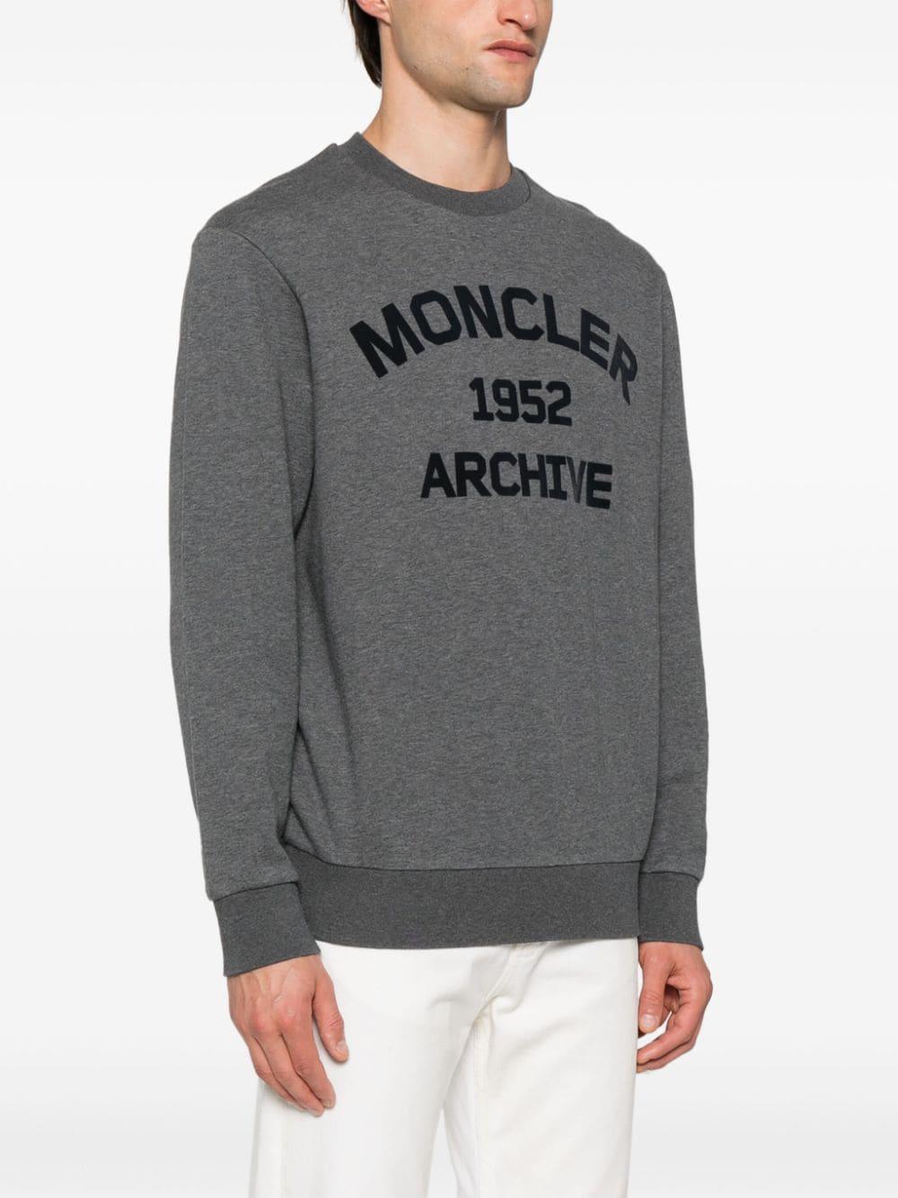 Flocked-logo Sweatshirt In Gray Product Image