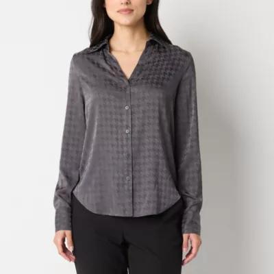 Worthington Womens Long Sleeve Regular Fit Button-Down Shirt Product Image