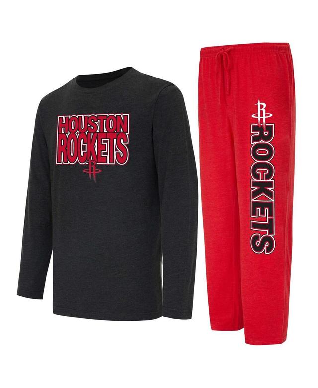 Mens Concepts Sport /Black Houston Rockets Meter Long Sleeve T-Shirt & Pants Sleep Set Product Image