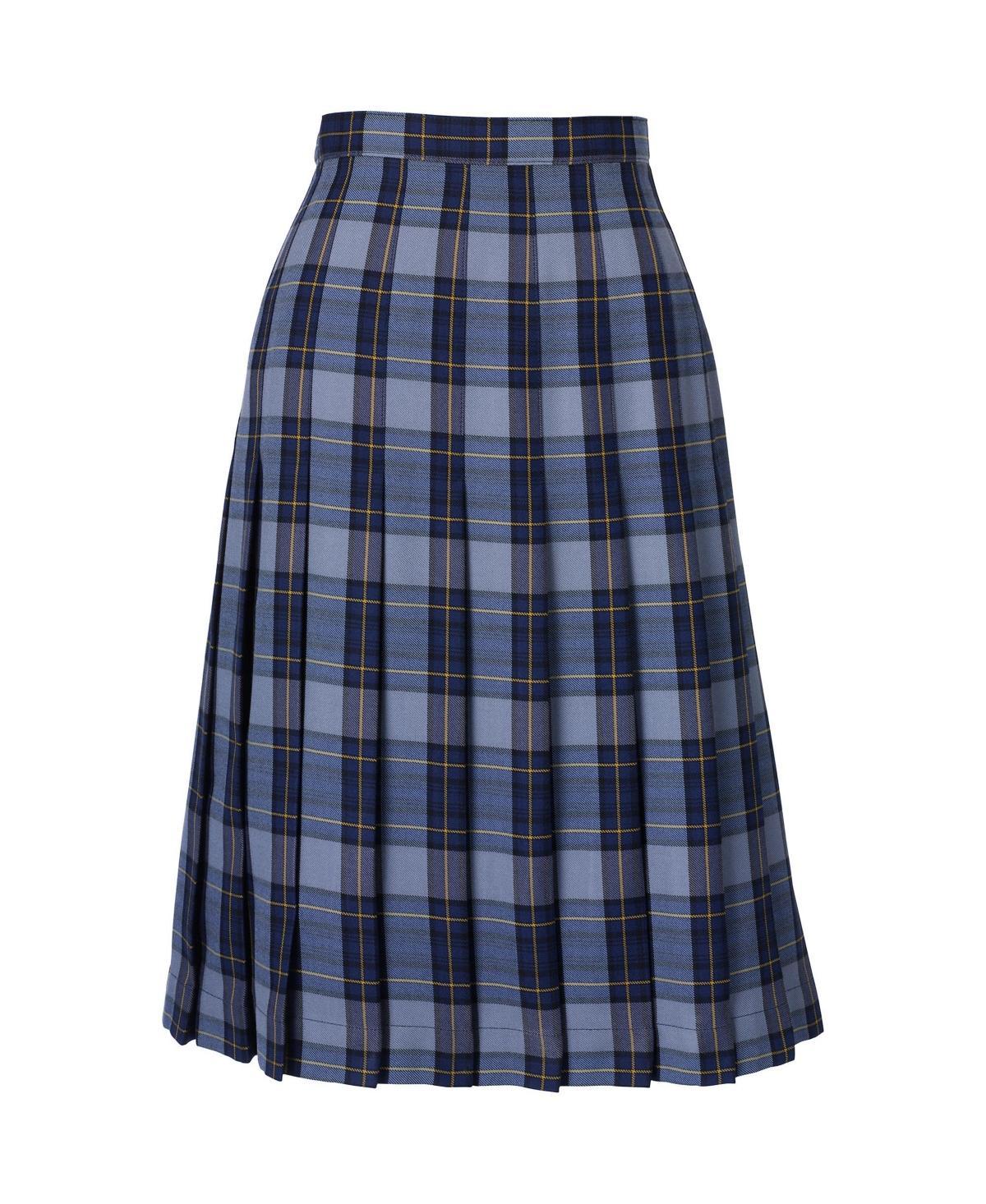 Womens Lands End School Uniform Plaid Pleated Midi Skirt Product Image