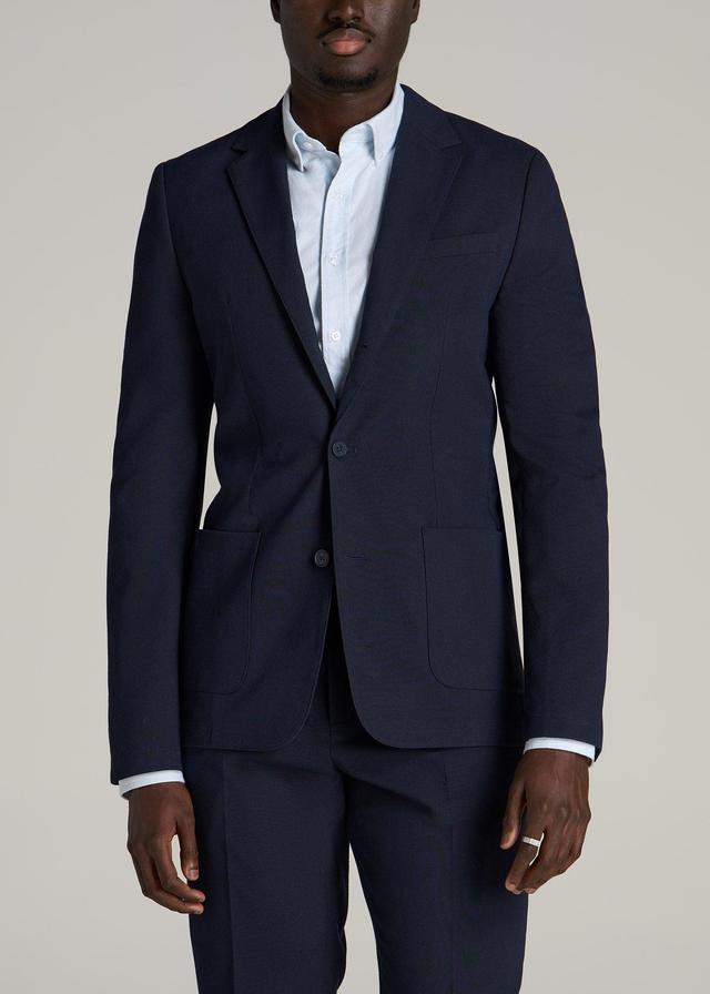 Garment Washed Stretch Chino Tall Blazer in Evening Blue Product Image