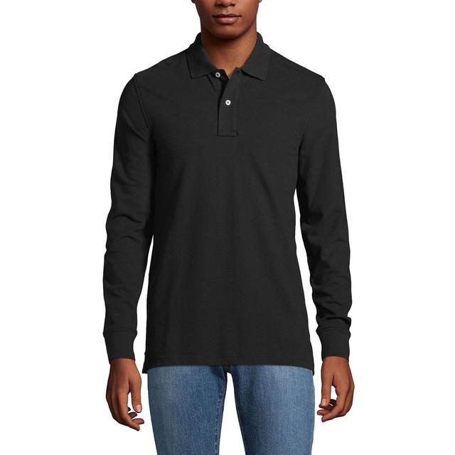 Lands End Mens Comfort First Long Sleeve Mesh Polo Product Image