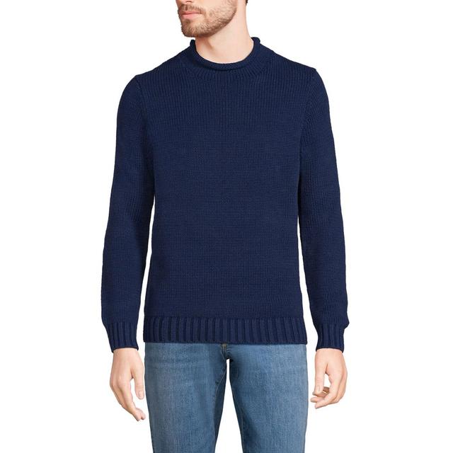 Lands End Mens Cotton Drifter Rollneck Sweater Product Image