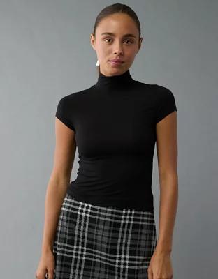 AE Soft & Sexy Cropped Mock Neck Tee Product Image