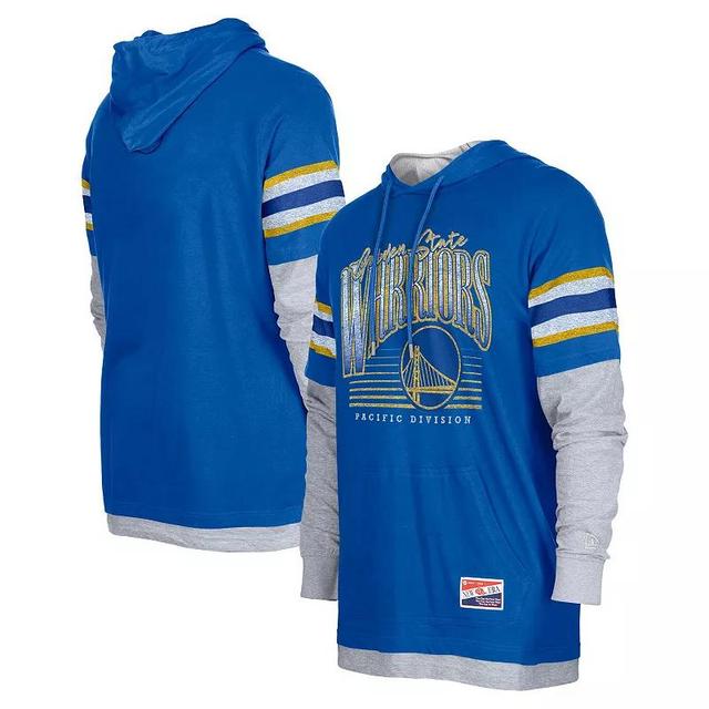 Mens New Era Royal Golden State Warriors Layered Long Sleeve Hoodie T-Shirt Product Image