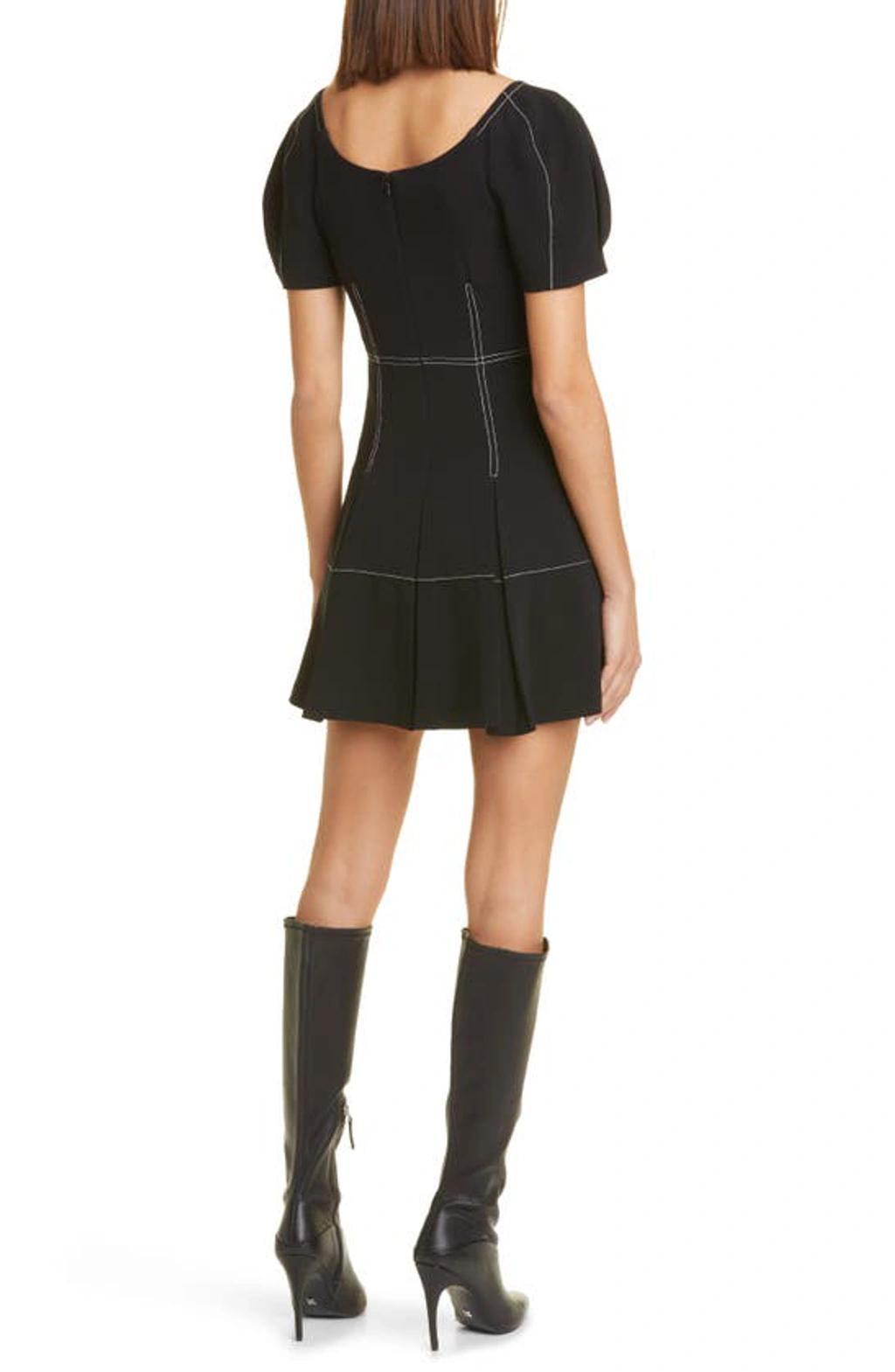 Maddie Topstitch Dress In Black Product Image