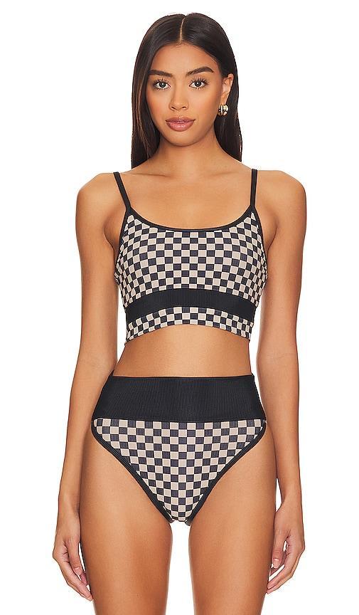 Beach Riot Eva Top (Taupe Check) Women's Lingerie Product Image