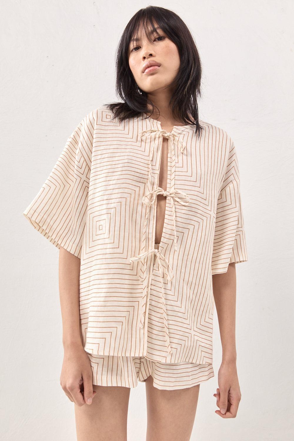 Naomi Linen Smock Top Juno Product Image